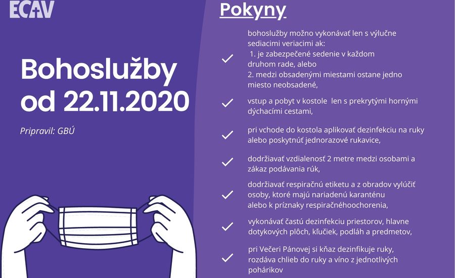 Usmernenia pre prisluhovanie Večere Pánovej  vydané Zborom biskupov ECAV dňa 22.11.2020