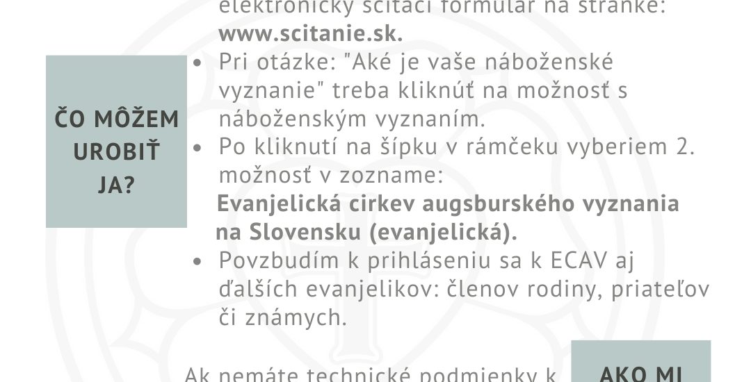 Sčítanie obyvateľstva – pokyny ECAV