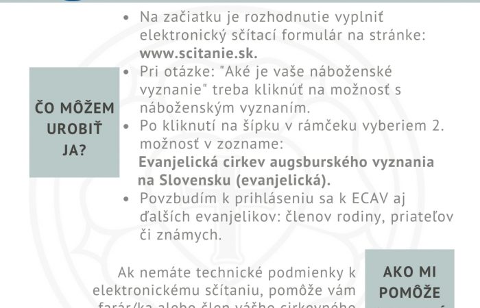 Sčítanie obyvateľstva – pokyny ECAV